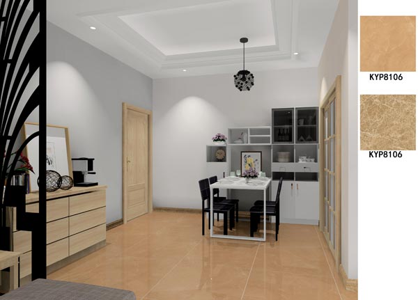 金艾陶瓷磚應(yīng)用效果：大瀝碧桂園·華府02戶型裝修效果鑒賞