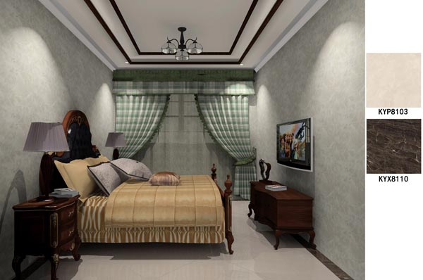 金艾陶瓷磚應(yīng)用效果:大瀝碧桂園·華府01戶型裝修效果鑒賞