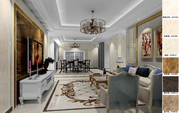 金艾陶家裝:天津廊坊塞納榮府148㎡簡歐風格裝修鑒賞
