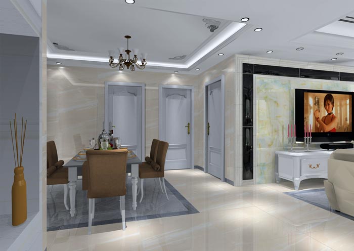 金艾陶家裝:井岡山和諧家園安置小區130㎡簡歐風格裝修鑒賞