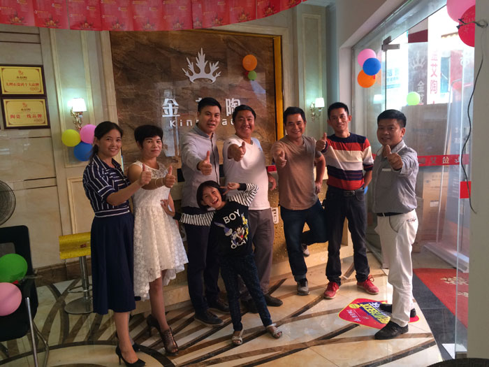 陶瓷一線品牌金艾陶瓷磚都昌店周年慶簽單不斷,捷報來襲
